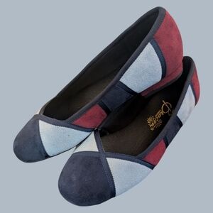 NWT Beacon Multicolor Patchwork Flats Micro Suede Color Block Women's Size 7